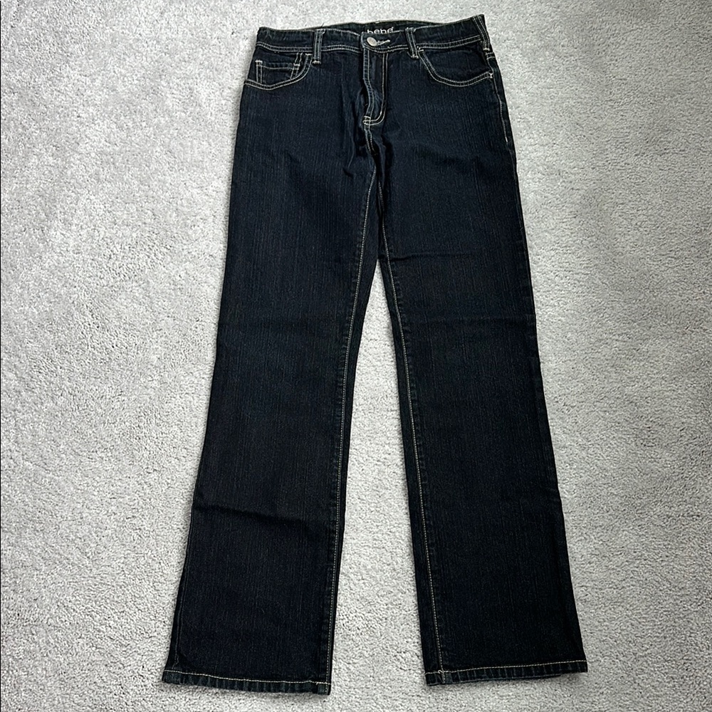 Bebe Y2K Vintage Dark Denim High Waist Straight Leg Jeans 27